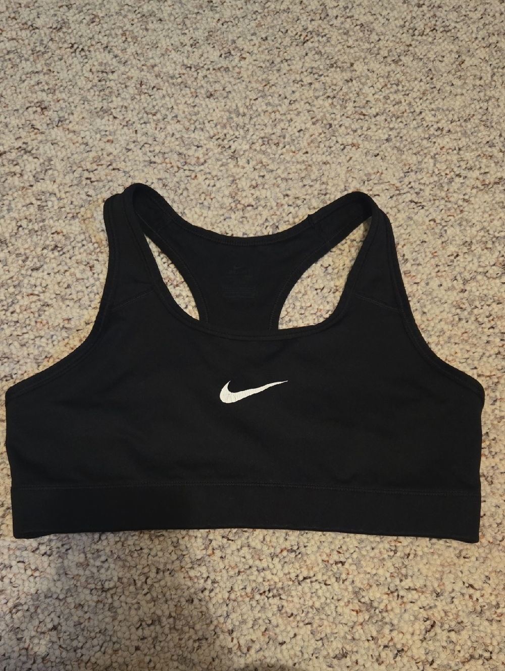 Nike Black Racerback Logo Sports Bra